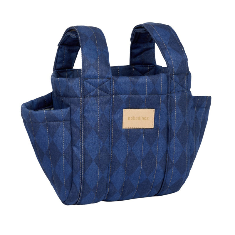 HYDE PARK STROLLER ORGANISER - Denim Blue Diamonds