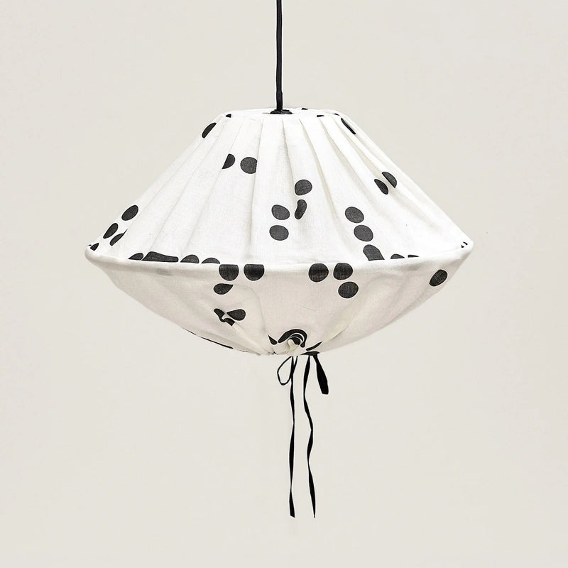 YUMI LINEN LAMPSHADE 50cm - Black Dots Sequence