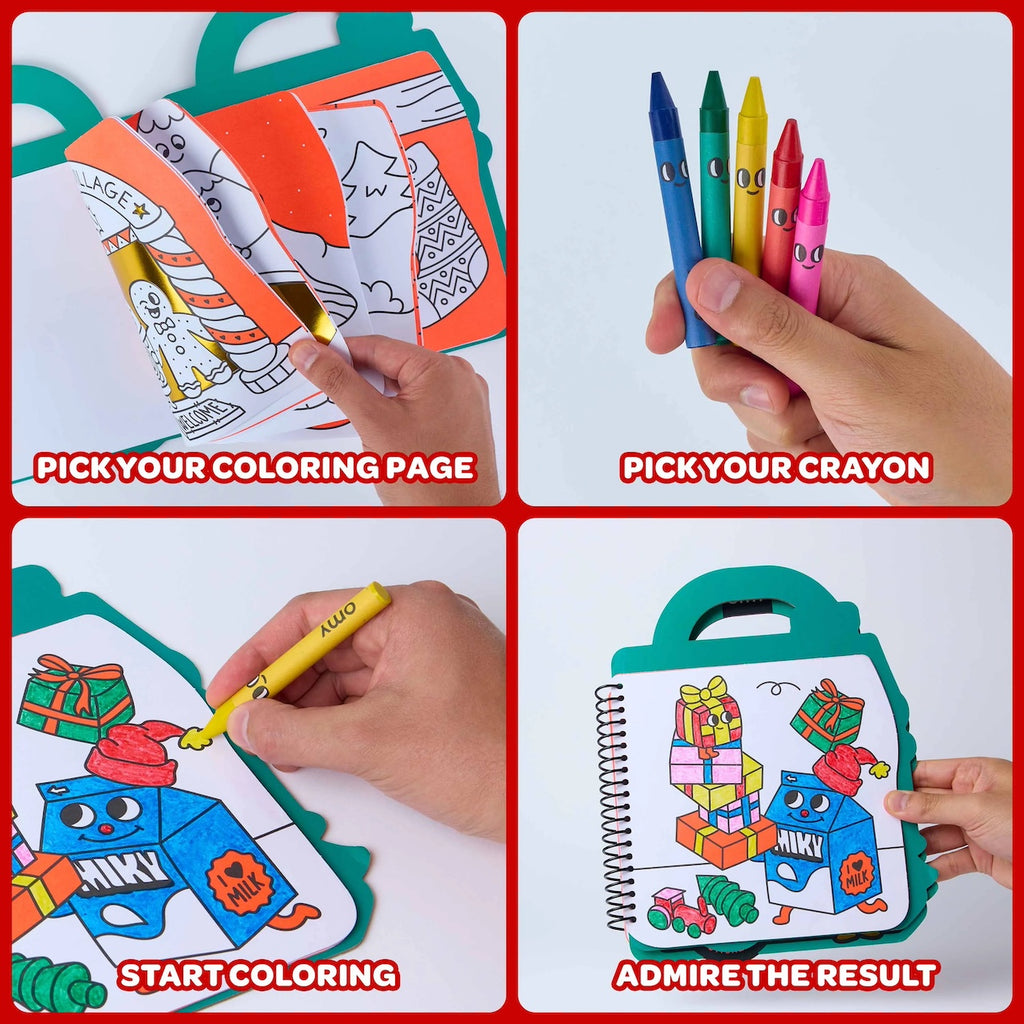 SUPER COLOURING + STICKER BOOK - CHRISTMAS