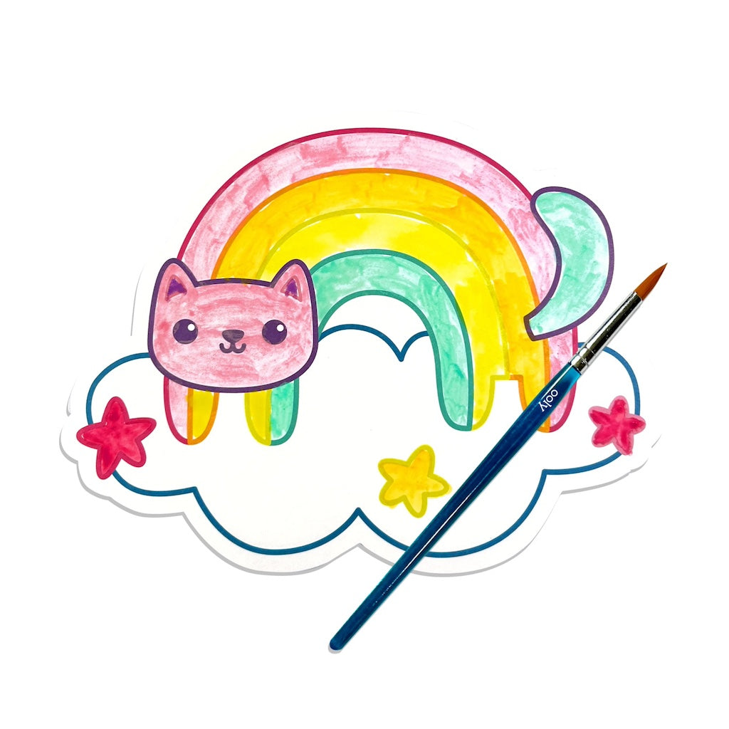 PLAYFUL PAINTERS: EASY WATERCOLOUR PAINTING KIT - RAINBOW CUTIES