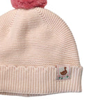 KNIT BOBBLE HAT -  LIGHT PINK