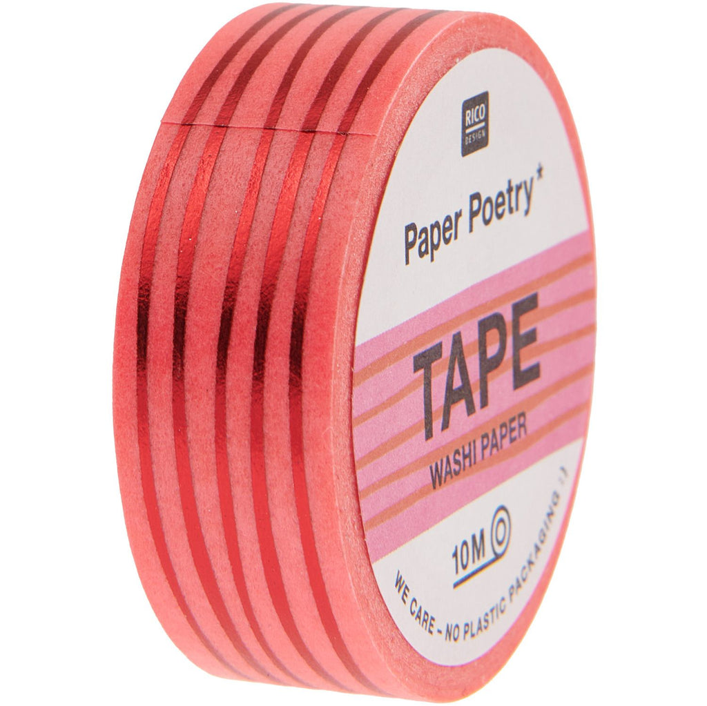 PAPER TAPE - NEON PINK/RED LINES