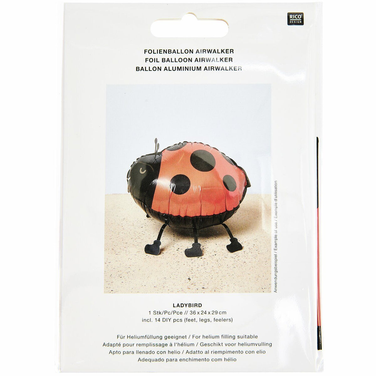 FOIL BALLOON - "AIRWALKER" LADYBIRD