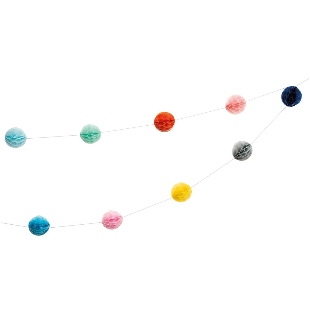 MINI HONEYCOMB PAPER BALLS GARLAND - MULTI