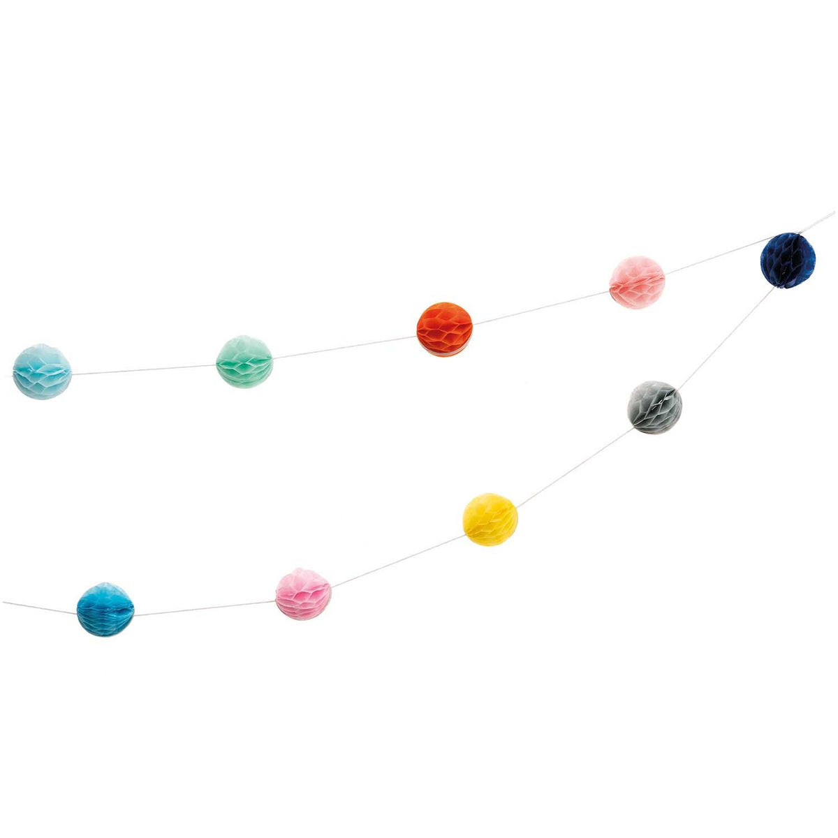 MINI HONEYCOMB PAPER BALLS GARLAND - MULTI