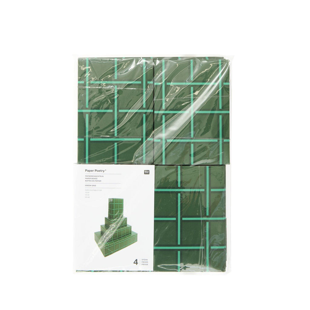 PAPER BOX SET GRID PRINT