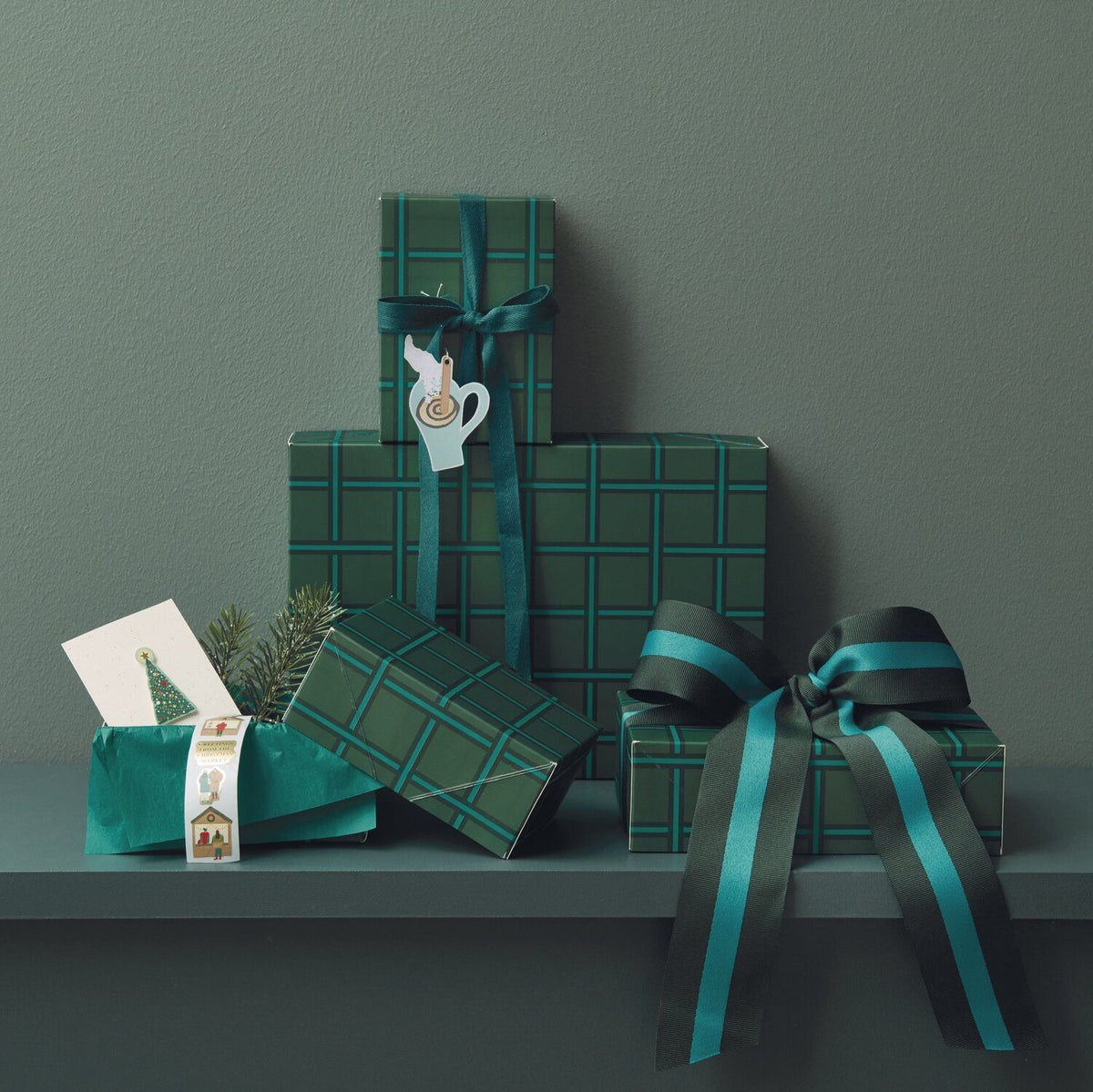 PAPER BOX SET GRID PRINT