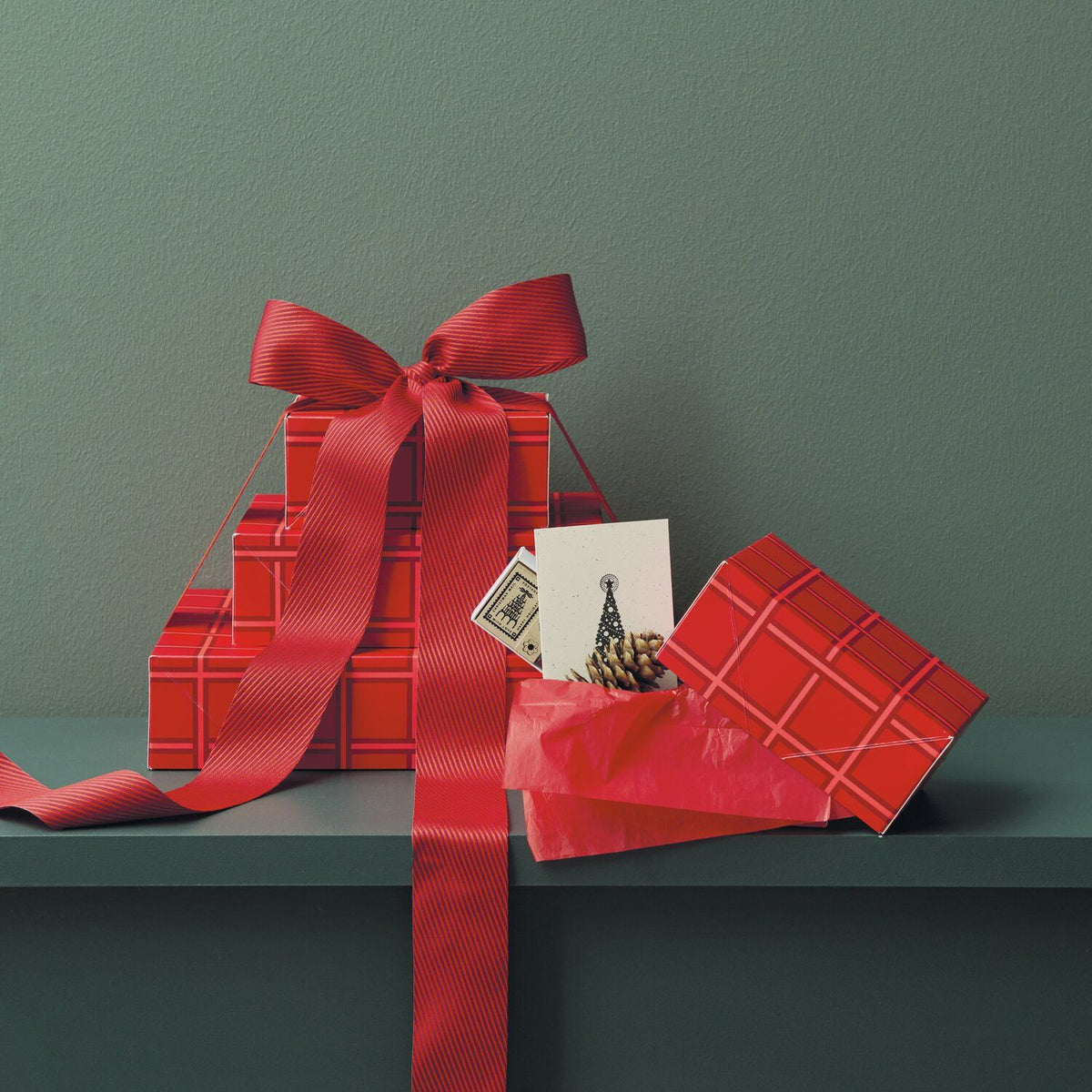 PAPER BOX SET GRID PRINT