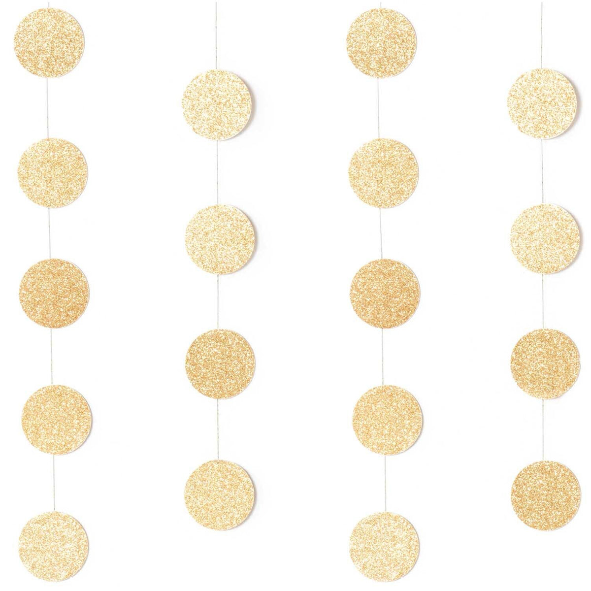 SEWN GARLAND - SMALL GLITTER GOLD CIRCLES (2M)