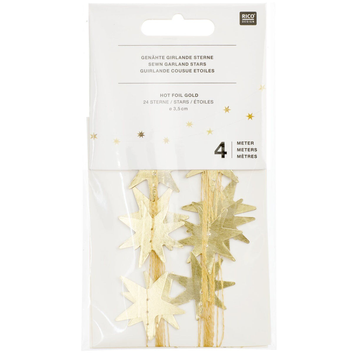 SEWN GARLAND - GOLD STARS