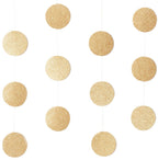 SEWN GARLAND - LARGE GLITTER GOLD CIRCLES (1.7M)