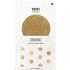 SEWN GARLAND - LARGE GLITTER GOLD CIRCLES (1.7M)