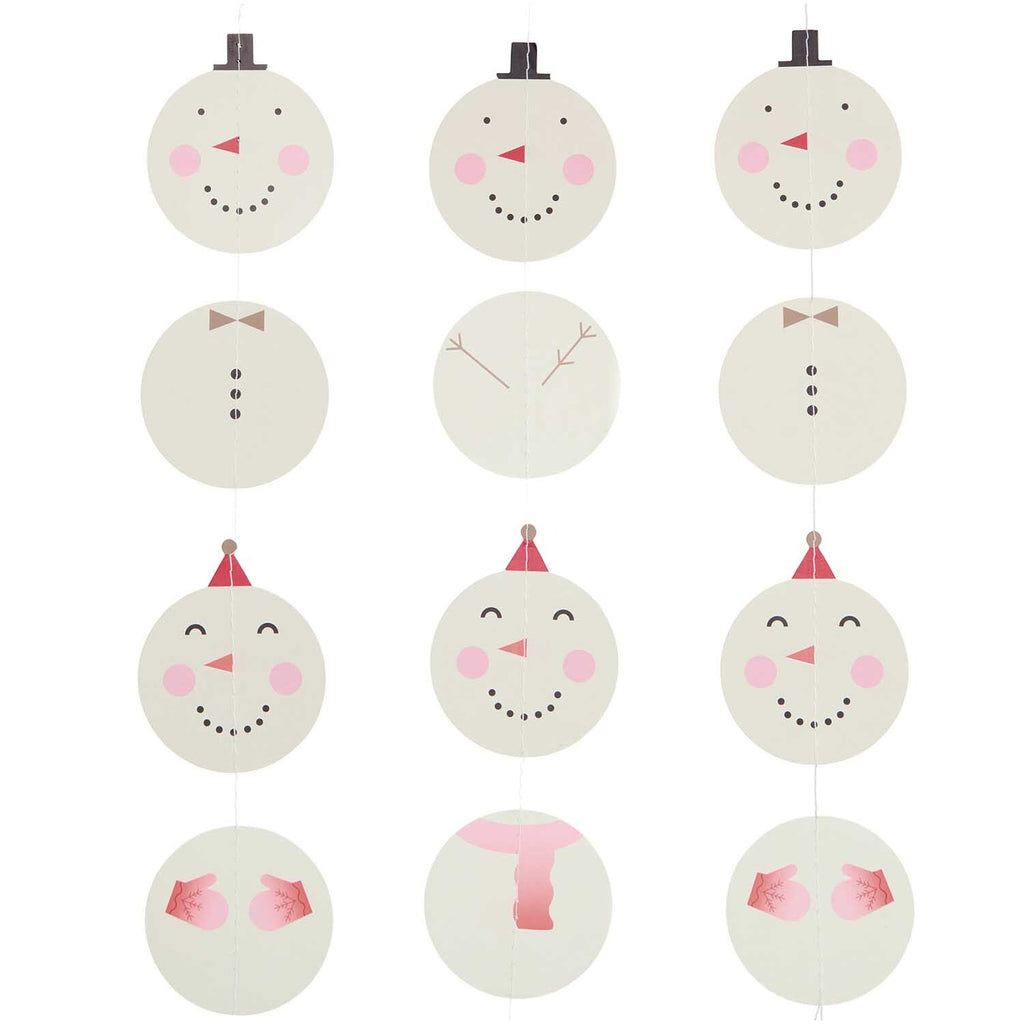 SEWN PAPER GARLAND - SNOWMEN