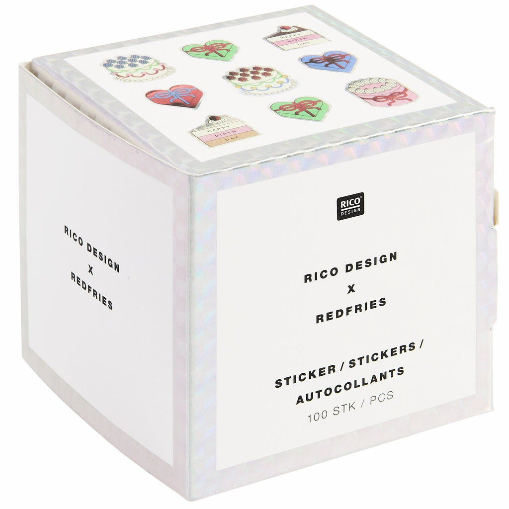 HOLOGRAPHIC STICKERS CAKES - 100 PCS