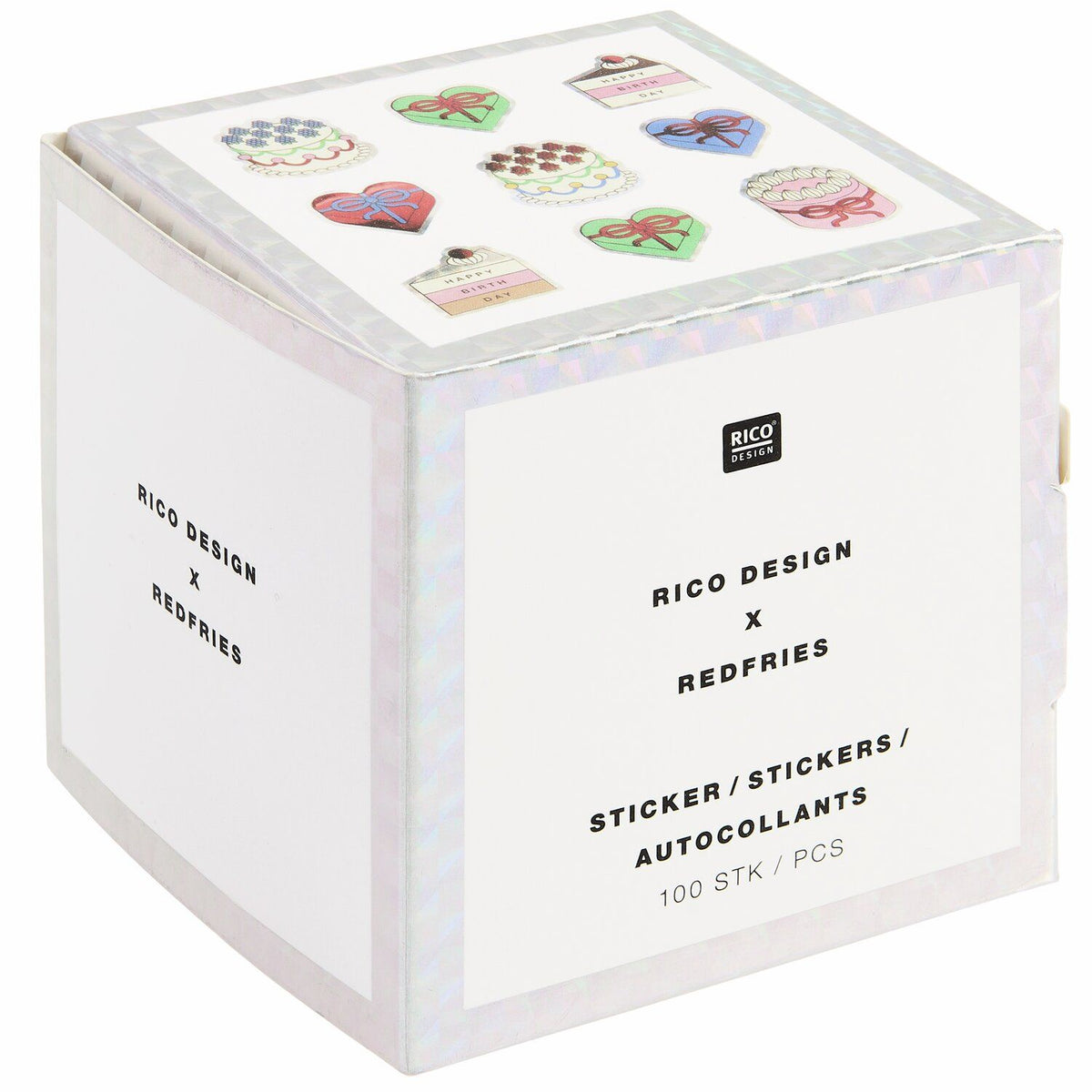 HOLOGRAPHIC STICKERS CAKES - 100 PCS
