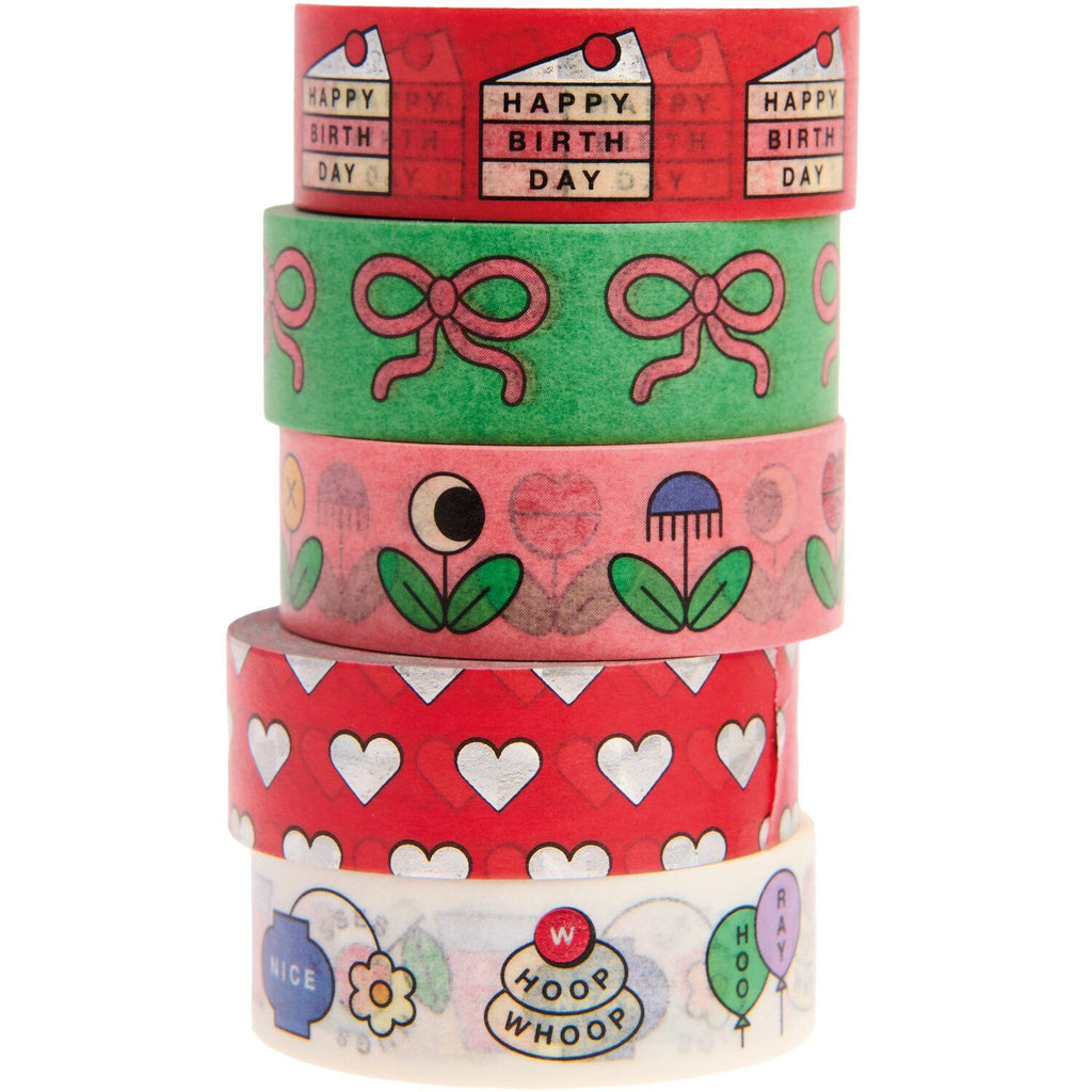 TAPE SET HAPPY BIRTHDAY - 5 PCS