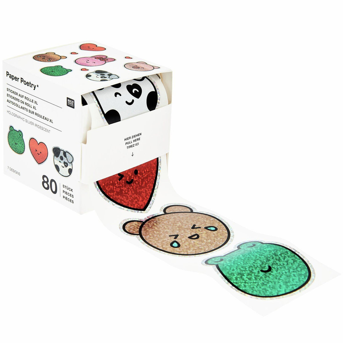HOLOGRAPHIC STICKERS CHINGU ANIMALS - 80 PCS