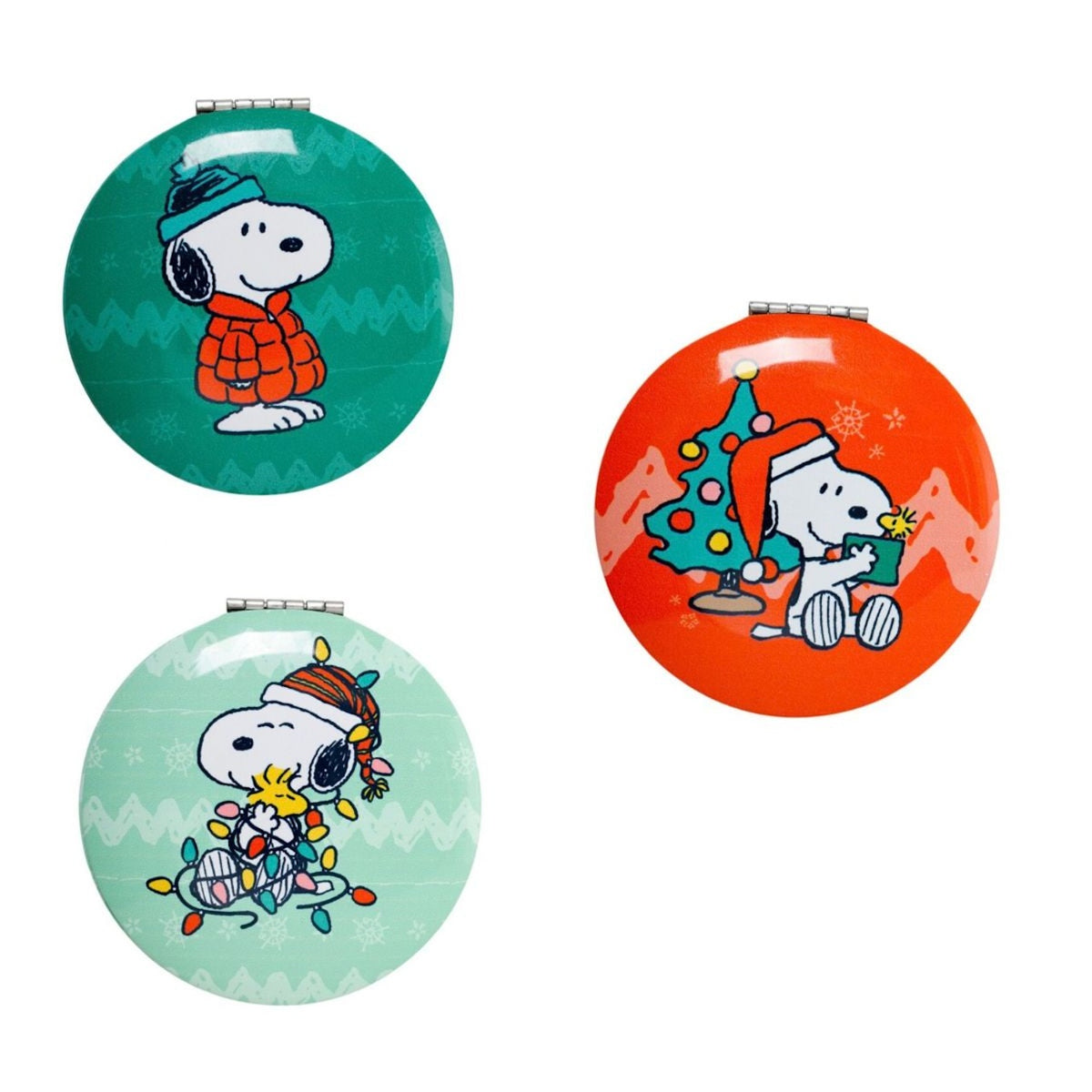 PEANUTS CHRISTMAS SNOOPY & WOODSTOCK COMPACT MIRROR
