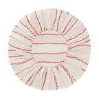 MARIONETTE EMBROIDERED STRIPE ROUND CUSHION - PINK/CREAM (WITH PAD)