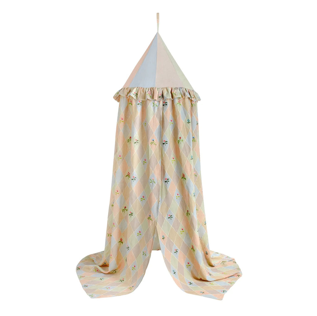 HARLEQUIN CANOPY -  MACARON WITH WILD FLOWER EMBROIDERY