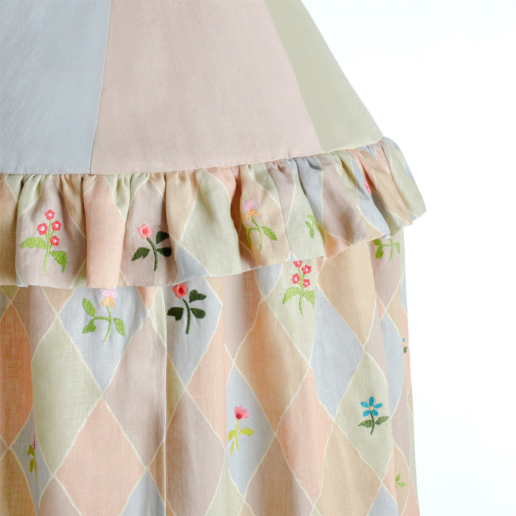 HARLEQUIN CANOPY -  MACARON WITH WILD FLOWER EMBROIDERY