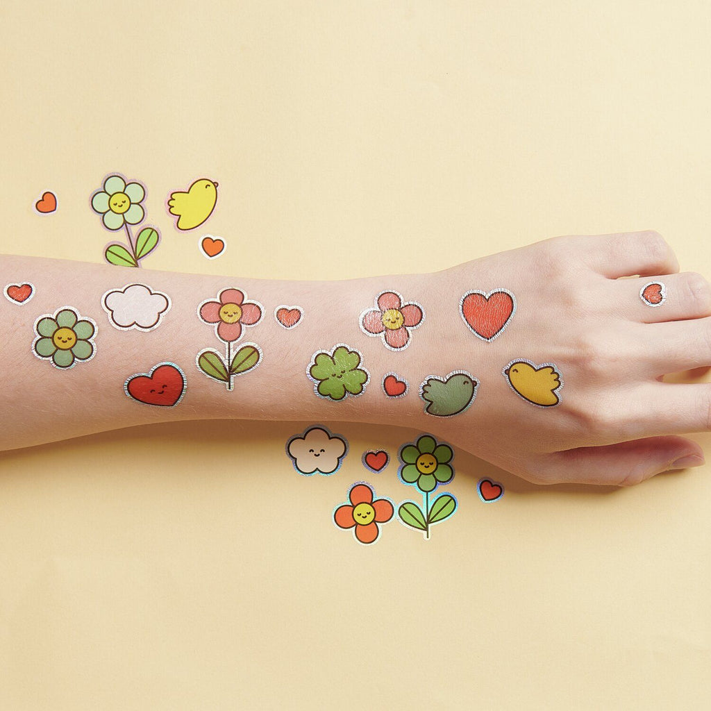 TEMPORARY TATTOOS CHINGU - FLOWERS - 2 SHEETS