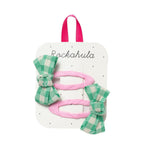 TWISTY BOW HAIR CLIPS - GERTIE GINGHAM
