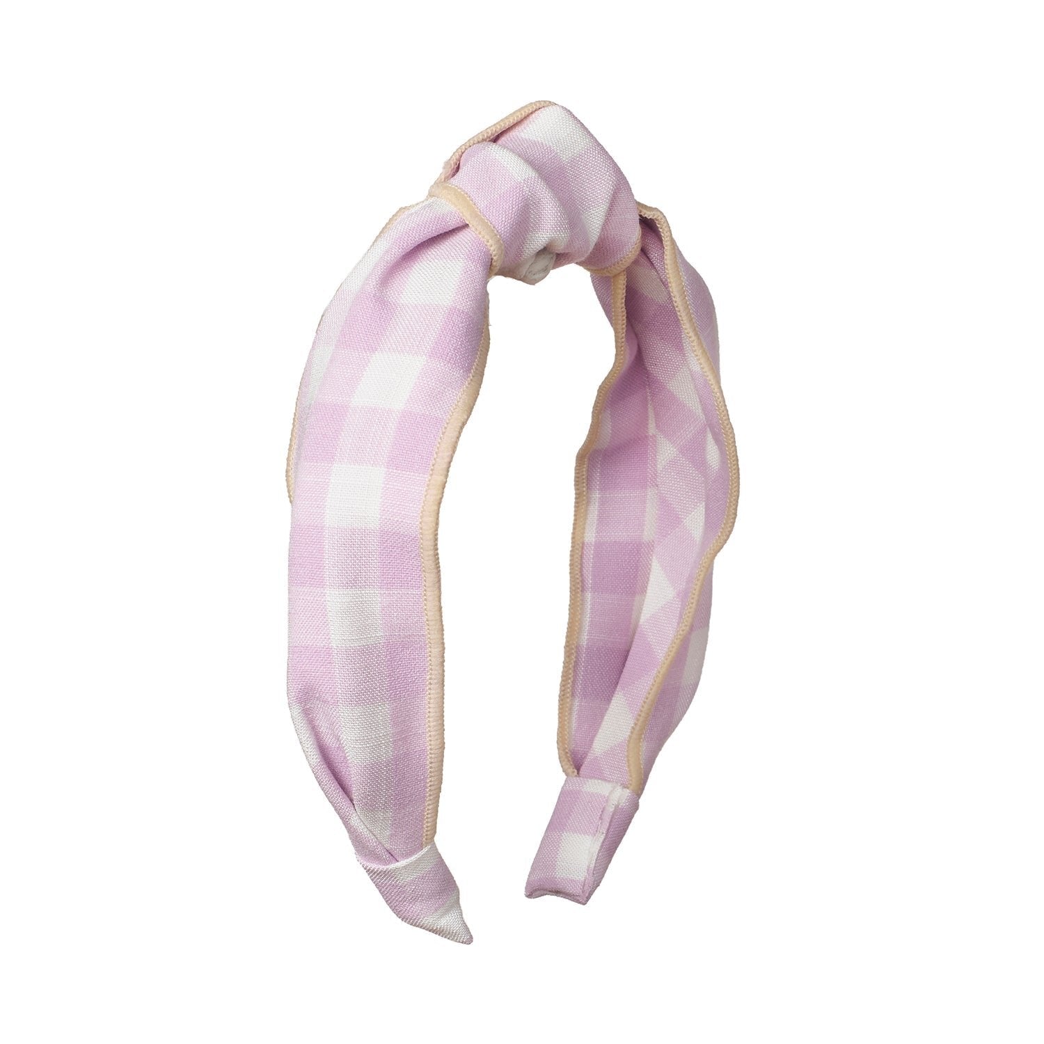 KNOTTED LILAC GINGHAM ALICE HEADBAND