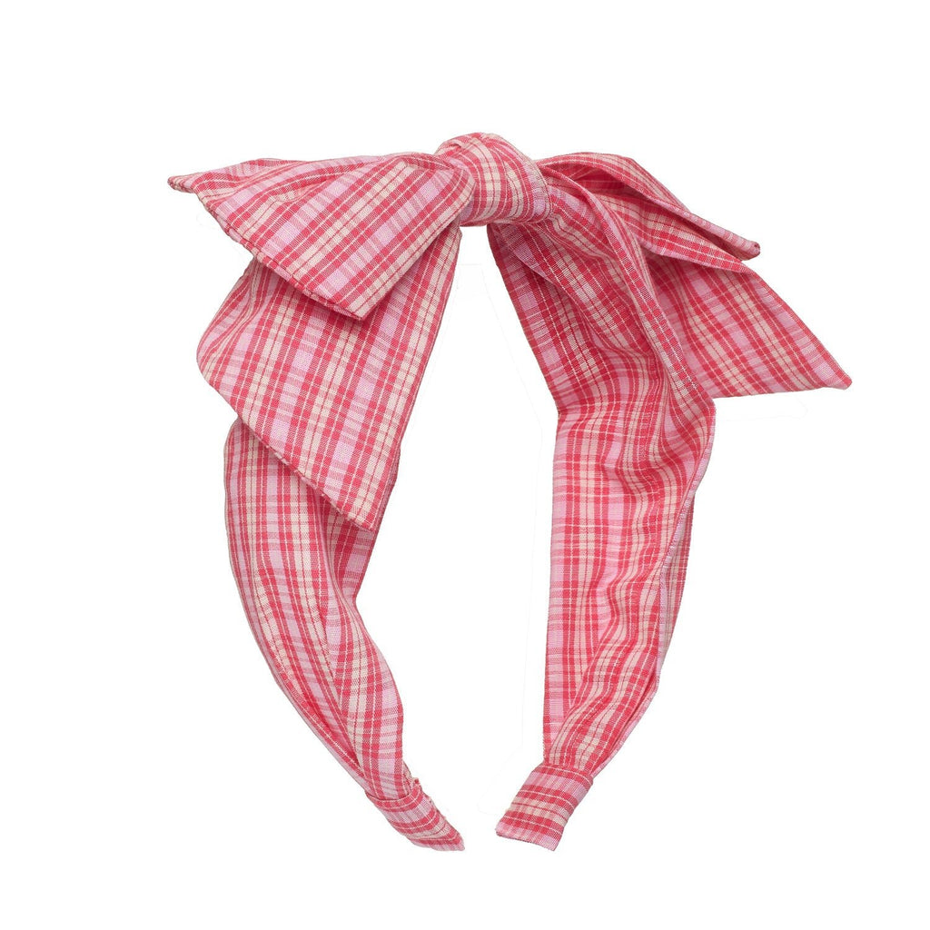 PLAID DOUBLE BOW ALICE HEADBAND