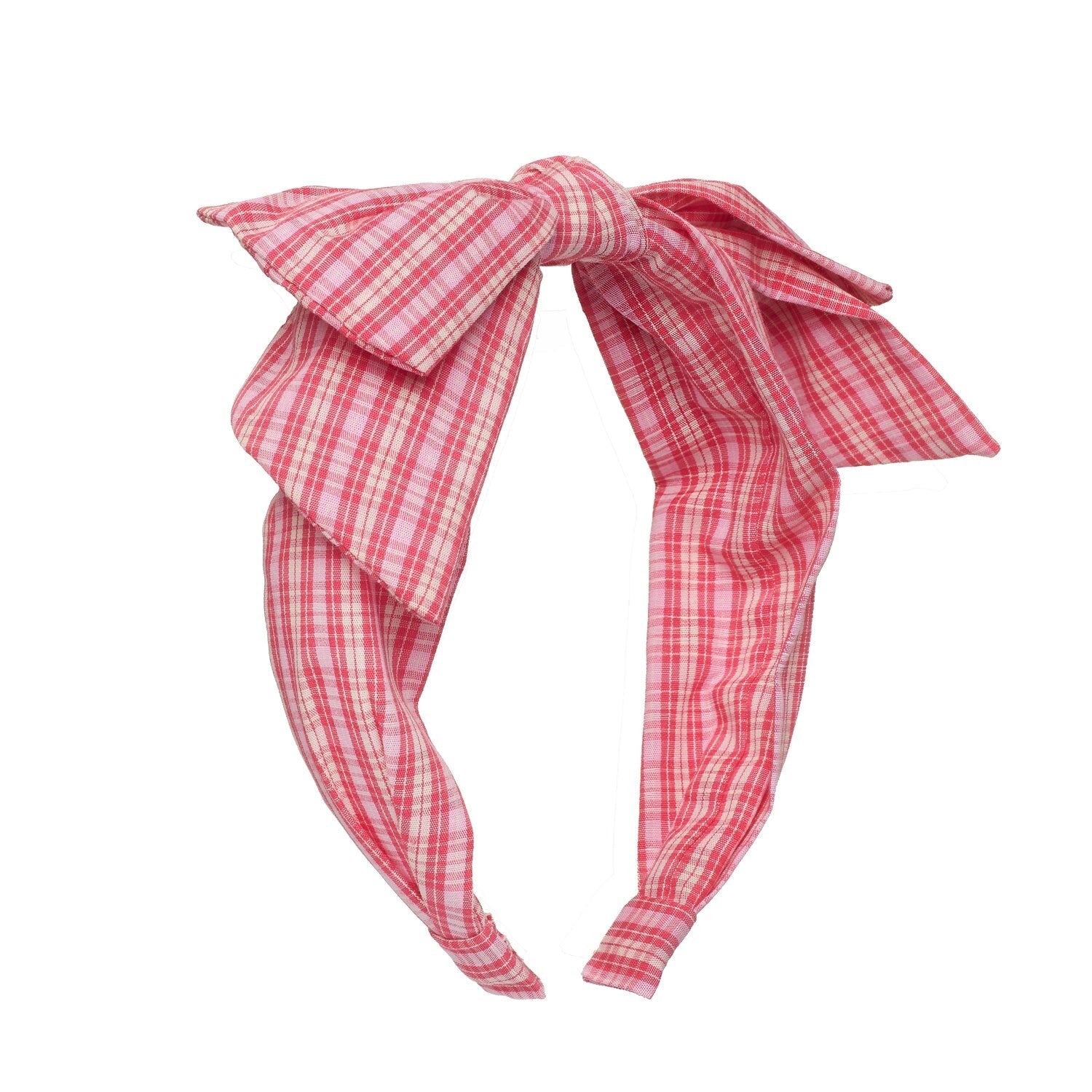 PLAID DOUBLE BOW ALICE HEADBAND