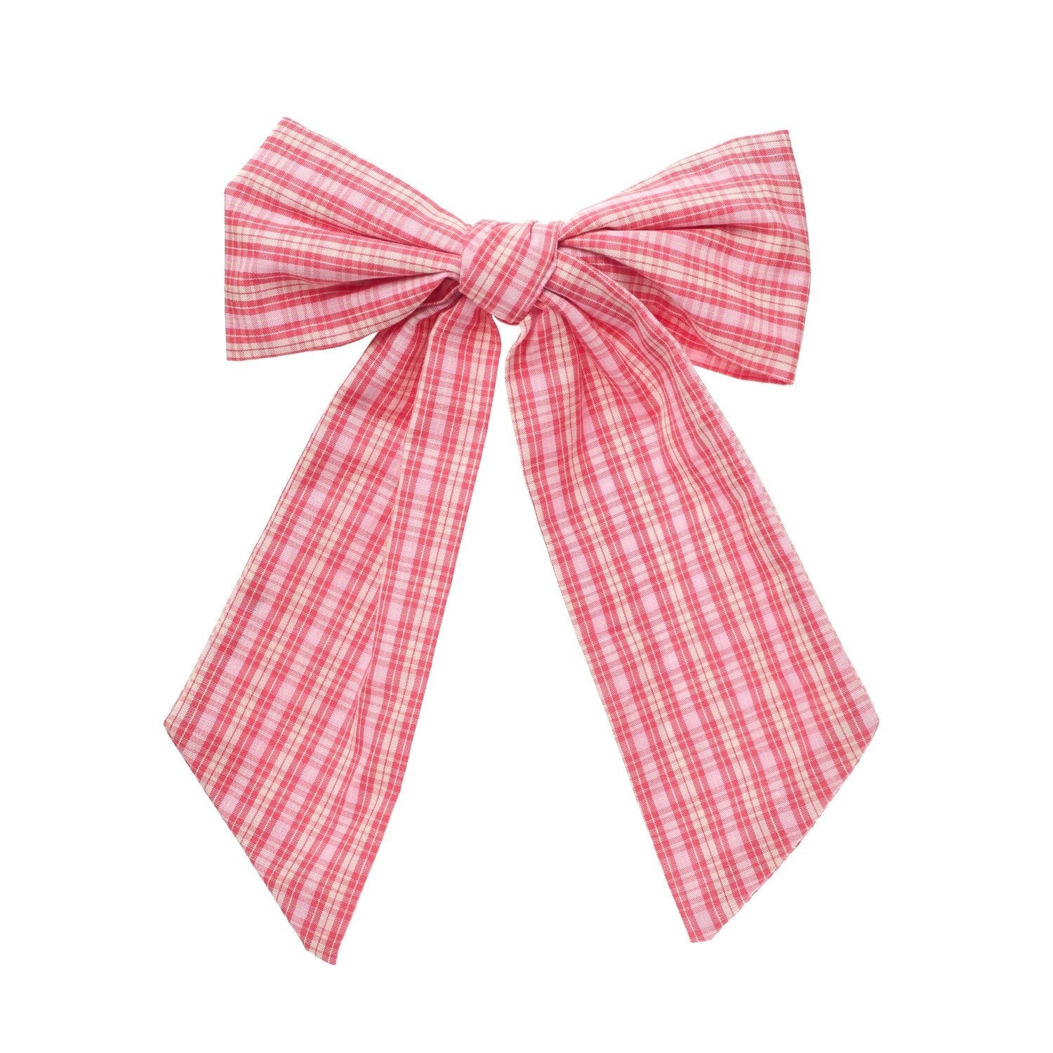 PLAID OVERSIZED BOW HAIR CLIP