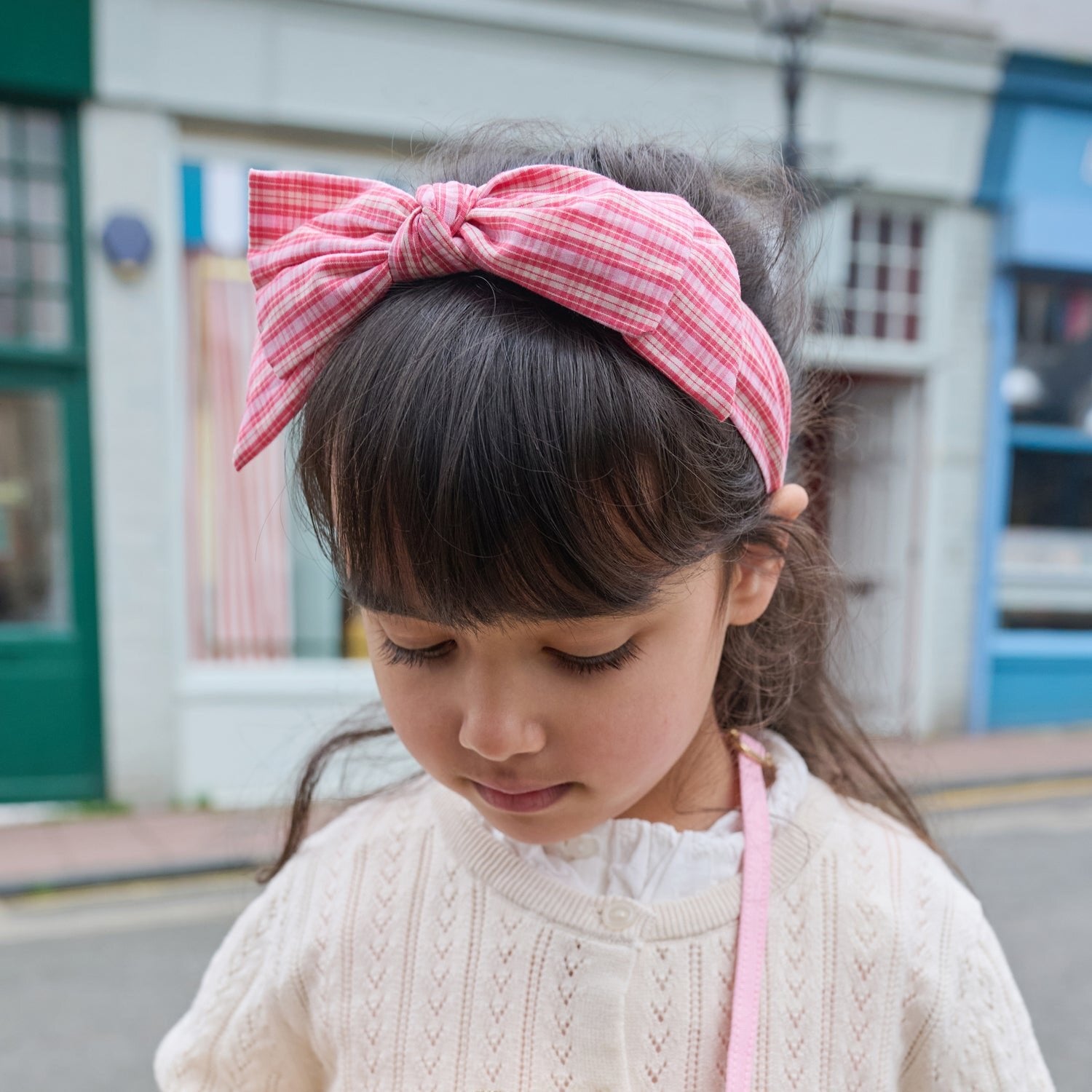 PLAID DOUBLE BOW ALICE HEADBAND