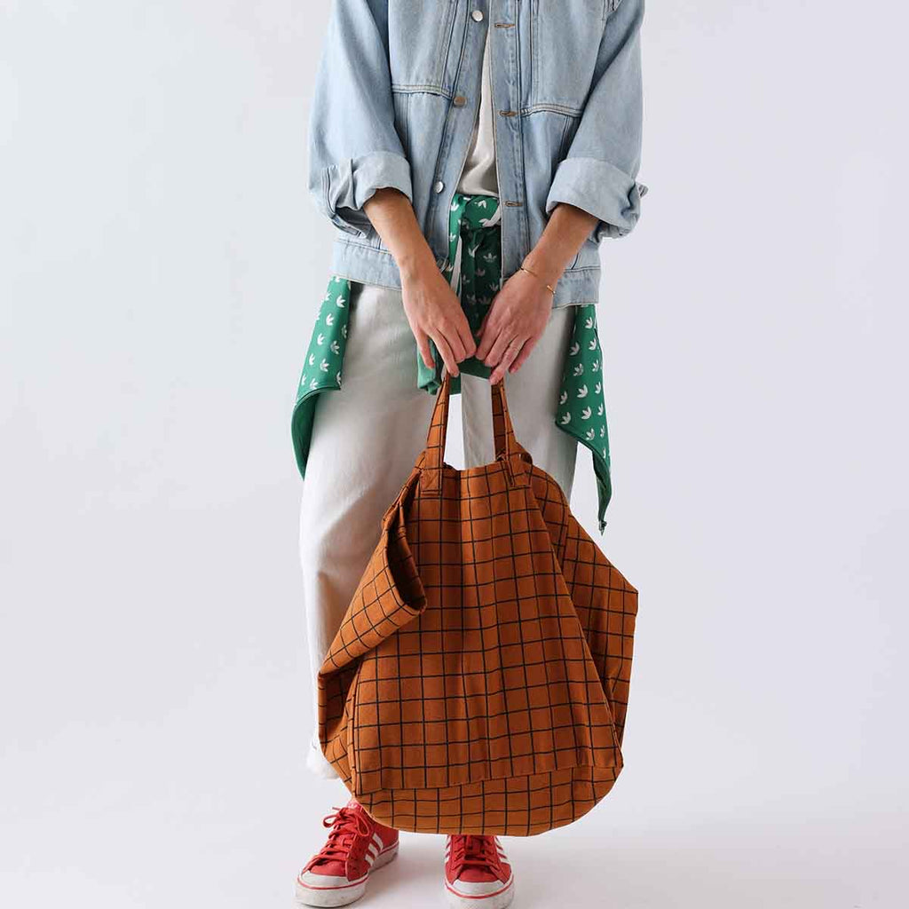 ELISA TOTE BAG - CHECK/GINGER