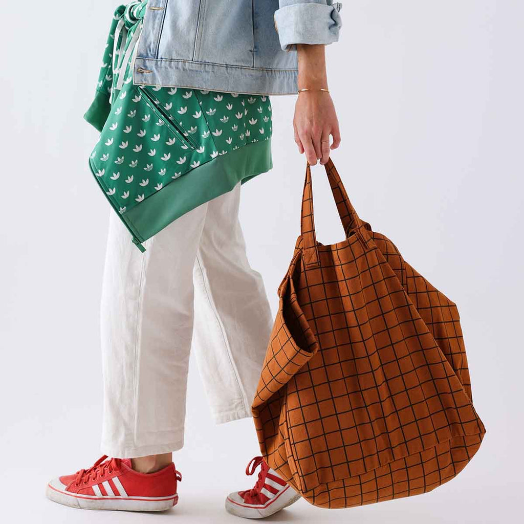 ELISA TOTE BAG - CHECK/GINGER