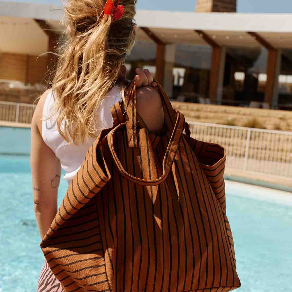 ELISA TOTE BAG TENNIS - BLACK/GINGER
