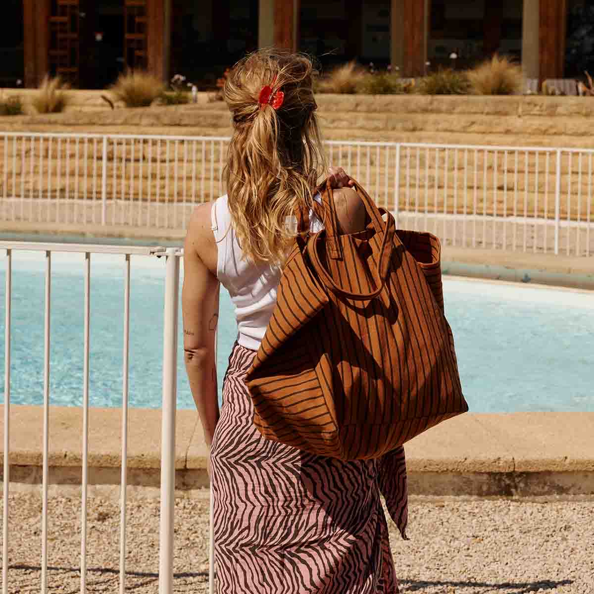 ELISA TOTE BAG TENNIS - BLACK/GINGER