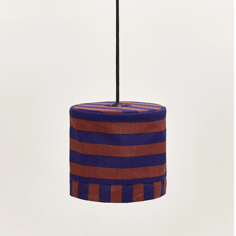 LINDA LAMPSHADE 20 cm - Maroon/Ink Stripe