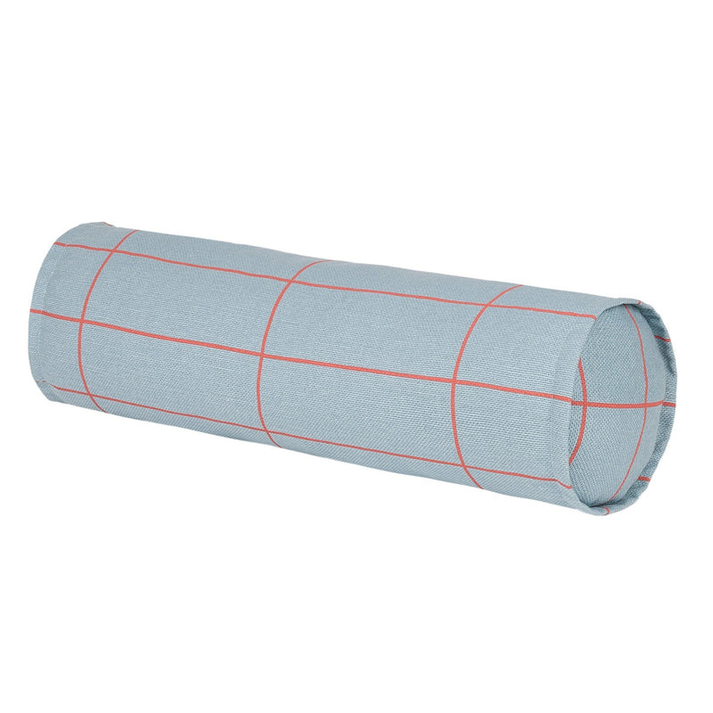 CYLINDER CUSHION VIBES - Blue Red Grid